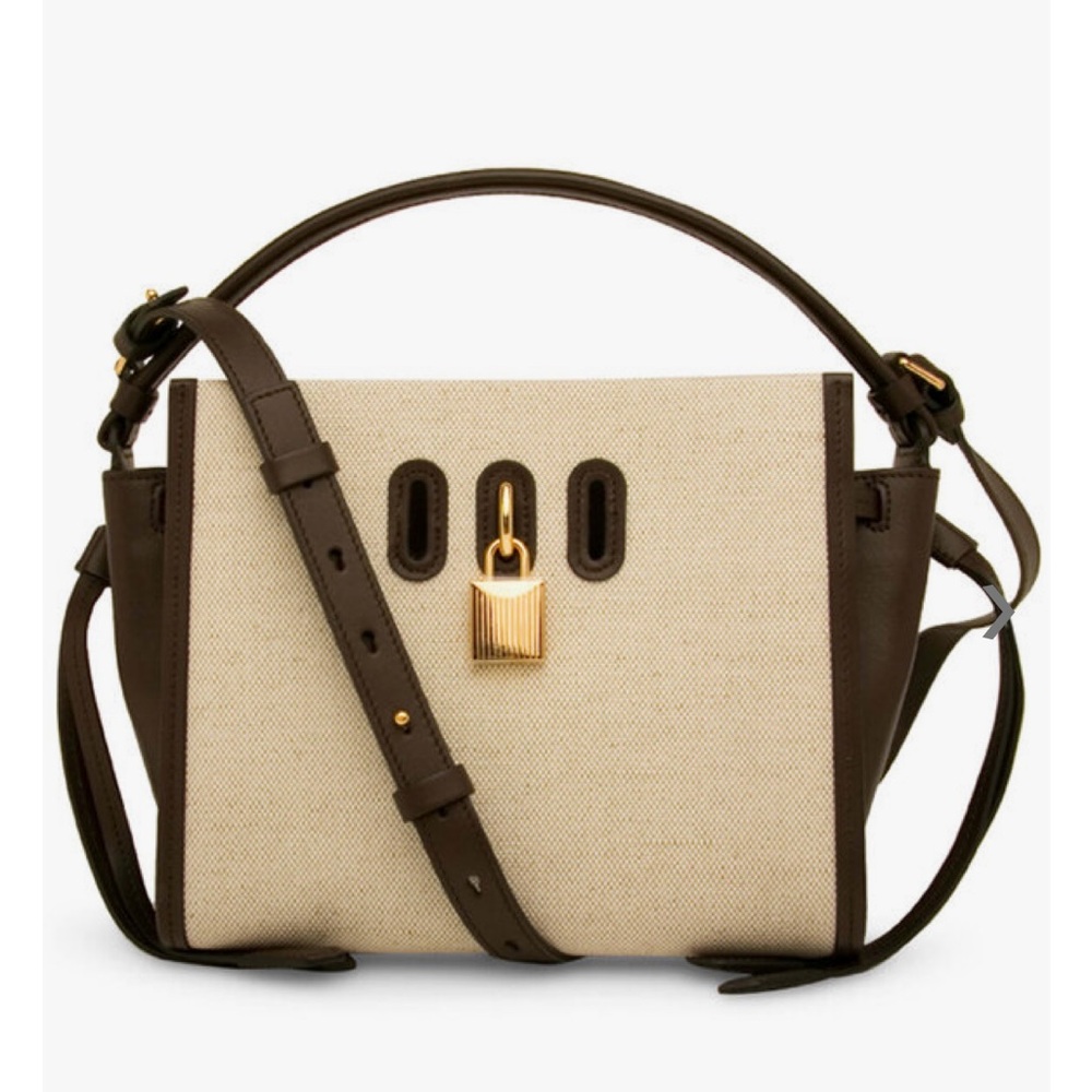 Tom Ford Canvas and Leather Padlock Top Handle Handbag